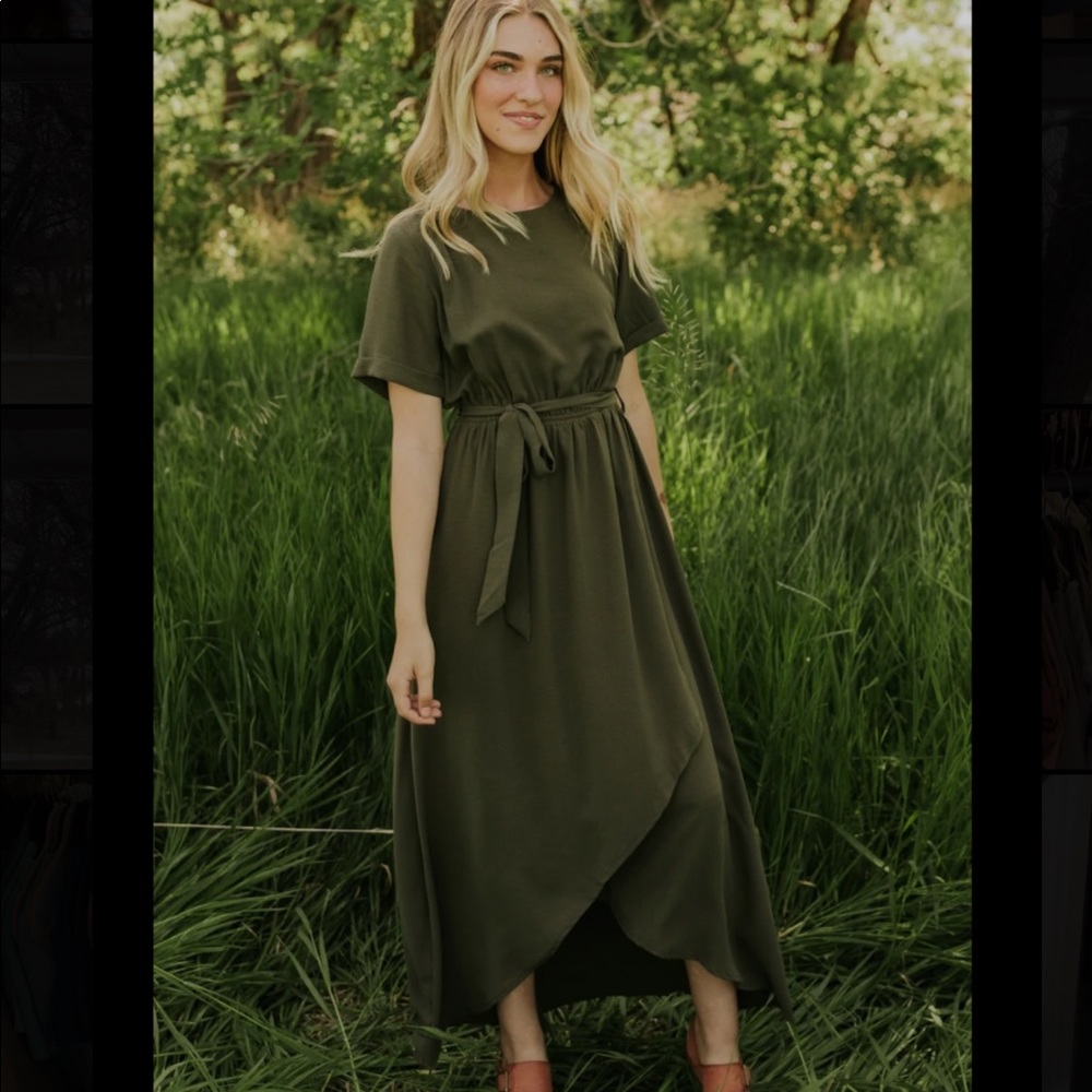 NWT Roolee Taylor Jane Wrap Dress Dark Olive M